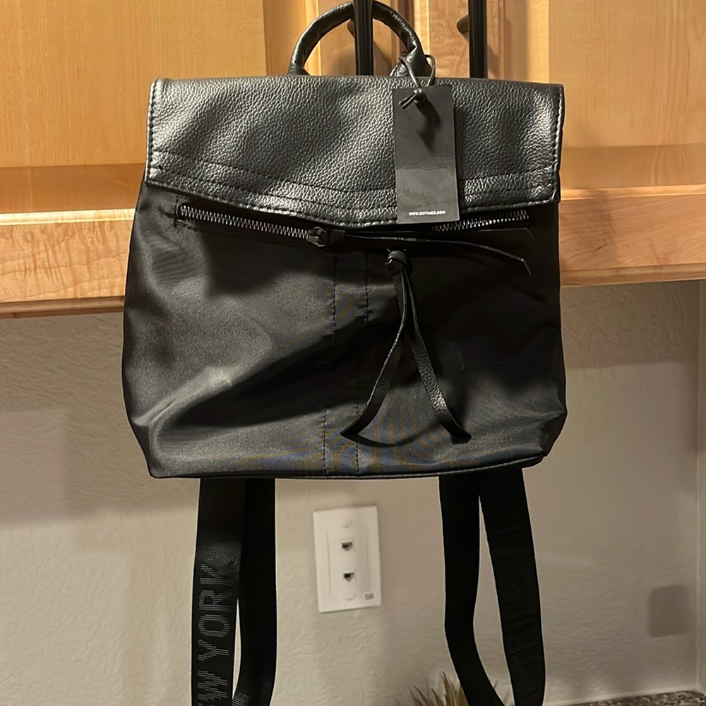 NWT Botkier NY Black Nylon and Faux leather mini backpack